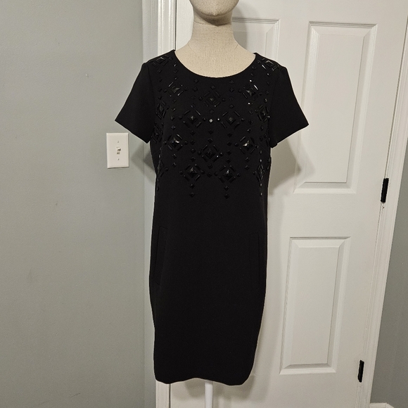Club Monaco Black Mini Dress with Embellishments - Picture 2 of 6